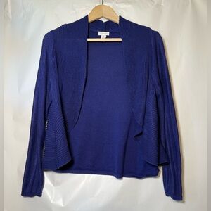 Chico’s Women's Blue Open Front Cardigan Size 1 Lightweight Dressy Casual